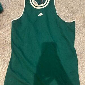 Adidas Forest Green Tank with Cream Accents